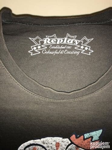 Majice: Original Replay majica L 100% Organic cotton Zuta boja Ramena 48cm — 8