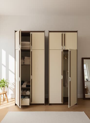 Dva visoka garderobna ormara, klasičnog dizajna. - Model na lalafo.rs Dva visoka garderobna ormara, klasičnog dizajna. - Model