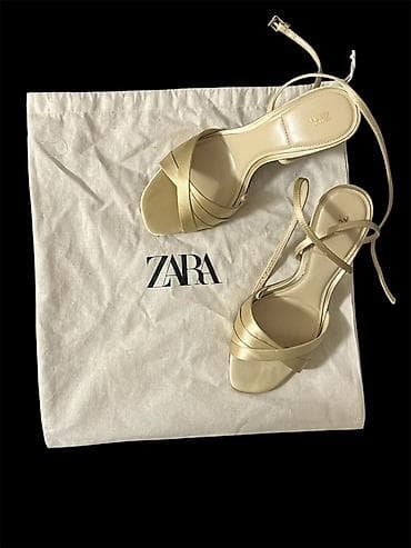 zaxy zenske papuce: ZARA ženske sandale, broj 38. Elegantan model u bež/šampanj nijansi sa — 3