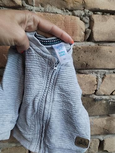 armani duks: Siva bebi dukserica sa rajsferšlusom – Baby Club, veličina 62. - — 4