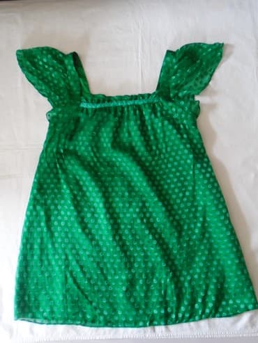 tunika boho style: S (EU 36), Svila, bоја - Zelena — 5