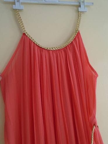 north face kapa: Duga plisirana haljina koralne boje, odgovara velicini od M do XL jer — 6