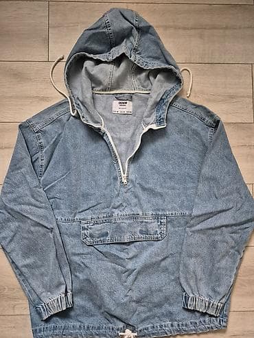 hello kitty torbica: Bershka DENIM anorak sa kapuljačom - Materijal: svetlo plavi teksas — 1