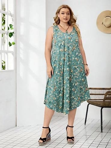 dixie haljine: Lagana letnja haljina bez rukava – midi dužina, kroj A-linije — 2