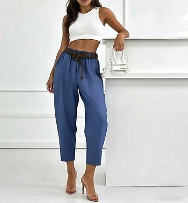 torbica sa biserima: ✅Ženske ležerne pantalone sa elastičnim pojasom i kaišem ✅2400 din S — 4