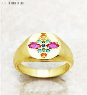 Other Jewelleries: Srebro 925 sa pozlatom i prirodnim cirkonima. Veličina 9, ili — 3