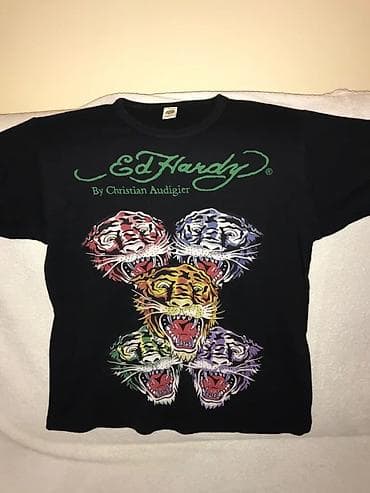 Rgnql Ed Hardy majica L KAO NOVA crna boja 100% cotton Amena 49cm