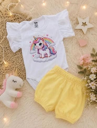 helanke zvoncare za devojcice: Komplet za bebe – bodi + pufnaste šorc gaćice + traka za kosu Komplet — 7