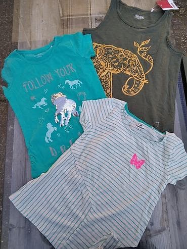 Prams & Strollers: Paket majica-3 kom. br. 128/134 u super stanju. Ima i novih. Pamucne — 3