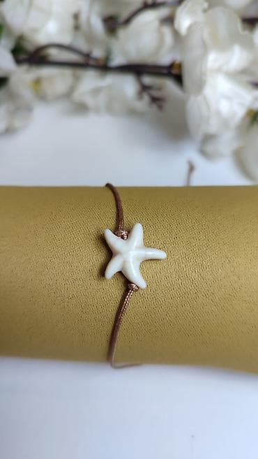 swarovski nakit prstenje: Minimalistička narukvica sa morskom zvezdom - Privjesak: bela morska — 5