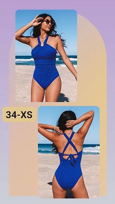 bershka odeca: Jednodelni kupaći kostim – kraljevsko plava boja Veličina: 34 – XS — 1