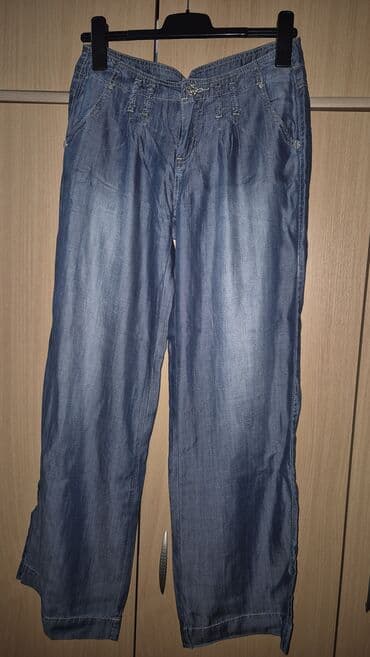 Ženske džins pantalone – širok/kombinezonski kroj - Materijal: lagan na lalafo.rs Ženske džins pantalone – širok/kombinezonski kroj - Materijal: lagan
