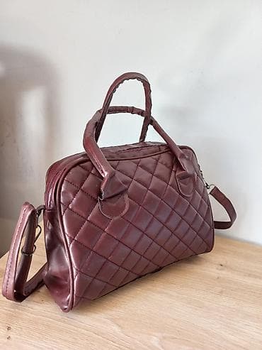 Ženska torba – bordo, prošiveni dizajn - Materijal: eko koža sa