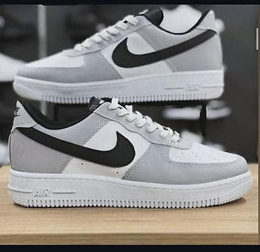 Sandale i papuče: Nike Air Force 1 Low patike – sivo/belo/crna kombinacija - Klasičan — 1
