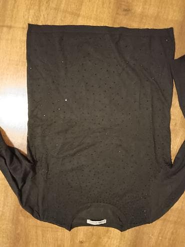 pepe jeans suknje: Crna ženska bluza sa dugim rukavima - Materijal: lagan, lepršav — 1