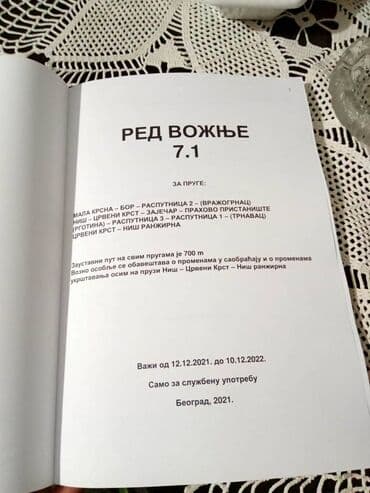 duki daso torbe cena: Red vožnje-NEKORIŠĆEN Stari Red vožnje, Železnice Srbije iz 2021 — 2