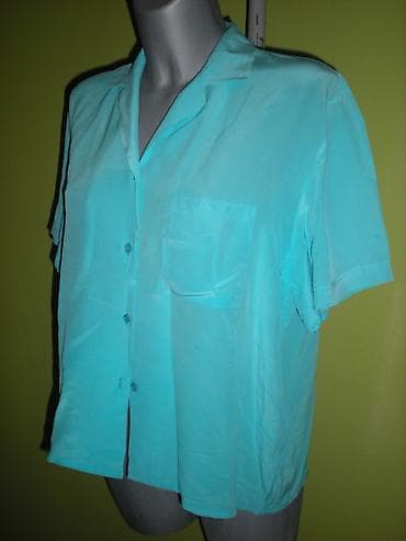 lacoste kosulje: SVILENA BLUZA Vintage bluza od čiste svile. Boja je tirkizno plava — 3