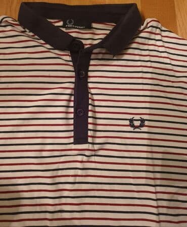kačketi sa životinjama: FRED PERRY original polo majica sa kragnicom, teget, bele i crvene — 2