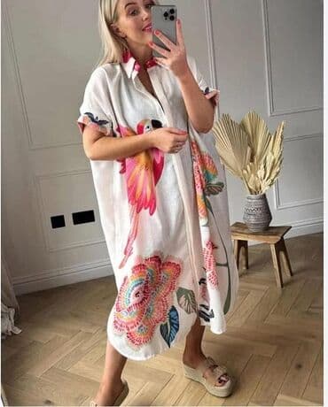 haljine secene ispod grudi: One size, color - Multicolored, Oversize, Short sleeves — 1