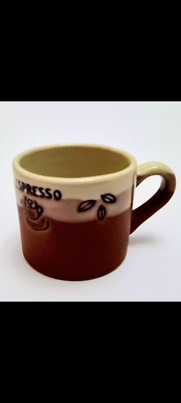 Kuća i bašta: Set od 4 keramičke šoljice za espreso. - Dizajn: dvobojne (krem i — 2