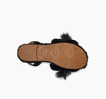 roze sandale ravne: Ugg sandale, prirodno krzno, kožne (ovčja koža i krzno). Sandale — 5