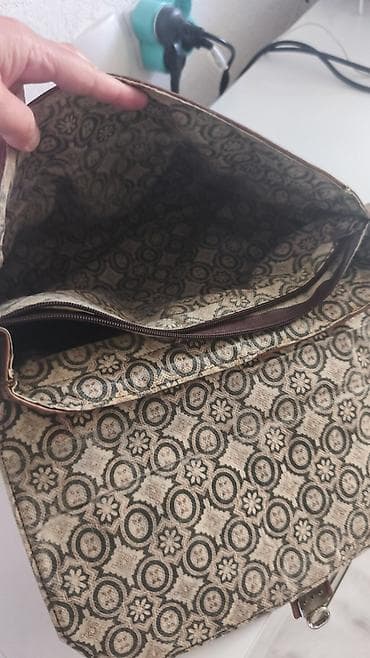 samsonite torbice oko struka: Velika braon torba preko ramena - Materijal: veštačka koža u toploj — 5
