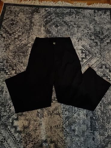 louis vitton patike: Ženske crne elegantne pantalone sa širokim nogavicama. Visoki struk sa — 3