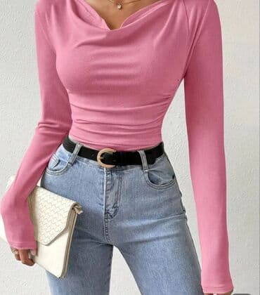 bluze zara 2022: S (EU 36), Likra, Jednobojni, bоја - Roze — 1