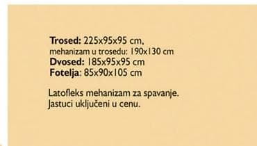 kozne garniture polovne: Dvosed, trosed i fotelja na prodaju. Kombinacija stofa i eko koze — 7