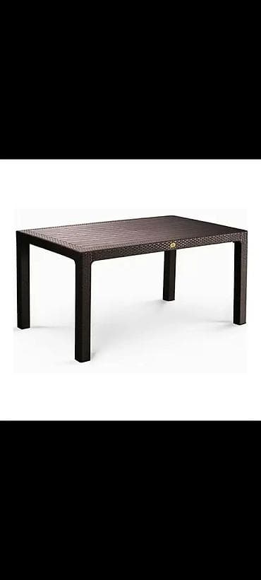 idea sto i stolice: Vrtni set nameštaja – sto i 6 stolica (ratan look), braon - Komplet — 2