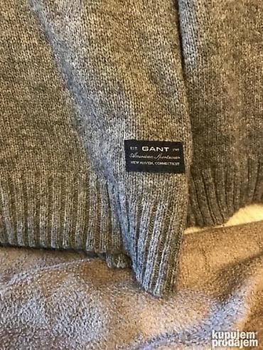 okrugli šalovi: Original GANT dzemper XXL Siva boja 100% wolle Ramena 54cm duzina — 2