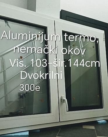 kauci cene: Aluminijumski prozor – termo staklo, dvokrilni. - Dimenzije: visina — 1