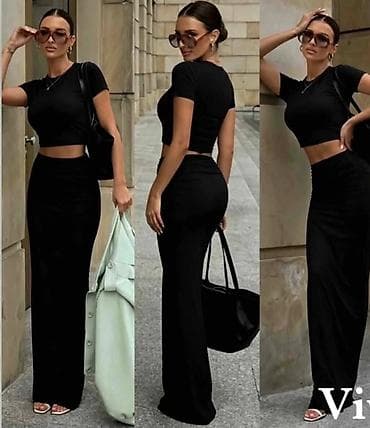 Novo, crn komplet može i S i M, veoma elegantan. Suknja lepo pada-ima
