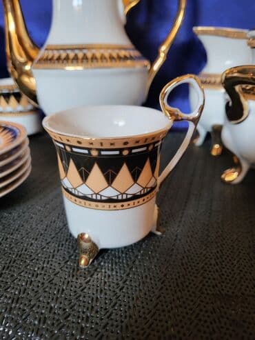 metalac solje za kafu cene: Servis vintaz za kafu porcelanski. Servis za kafu,perfektan pozlata — 12