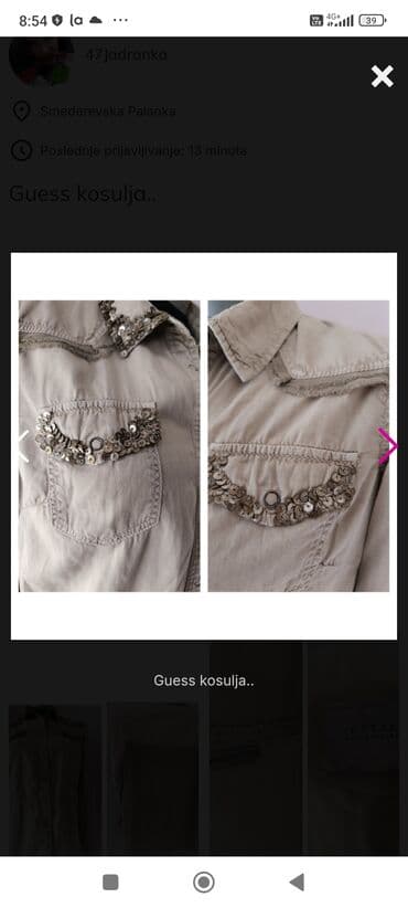 Donji delovi trenerke: RASPRODAJA!!!Guess ženska košulja, bež/svetlosmeđa. - Model sa dugim — 4