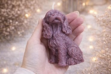 Sveća u obliku psa (koker španijel) - Ručno livena dekorativna sveća