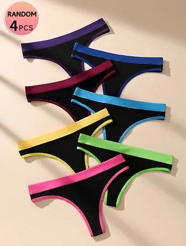 famoso donji ves: Ženske tanga gaćice – set 4 komada, vel. M i L, više boja - Model — 2