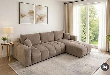 Ugaona garnitura sa ležajem i kutijom za odlaganje - Moderna L-forma