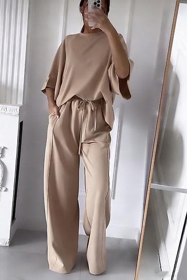 Lične stvari: 💫Topkomplet – široke pantalone i oversize majica kratkih rukava ✅3200 — 3