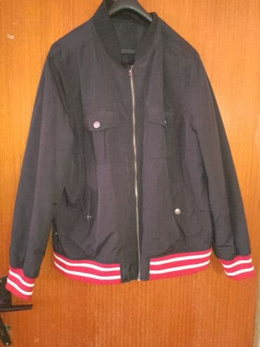 Women's Clothing: Bomber jakna u tamnoj boji sa rebrastim ranflama na rukavima i donjem — 1