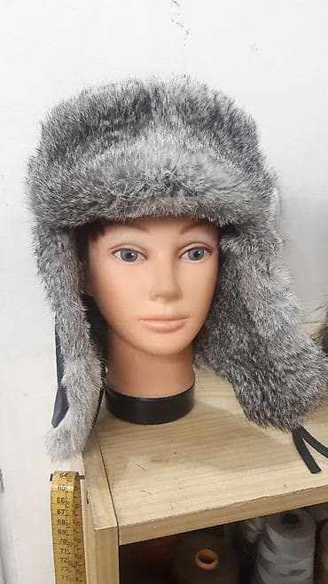 subara od prirodnog krzna: Ruska kapa subara od prirodnog krzna zeca obim 60 cm — 2