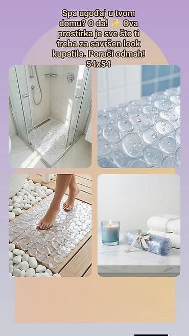 klesta za nitne i drikere: Prozirna neklizajuća prostirka za kupatilo – dimenzije 54 x 54 cm. - — 1