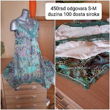 Lagana letnja haljina na bretele, lepršavog A-kroja. Tirkizno-zelena