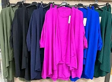 stvari za devojke: Trodelni komplet za punije dame,široke pantalone, bluzica, lagani — 5