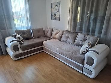 bele ugaone garniture: Ugaona garnitura na rasklapanje – modernog dizajna - L‑forma sa — 2