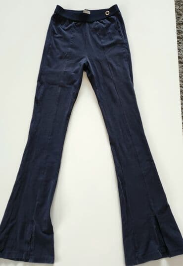 Flared trousers, 152-158, color - Blue