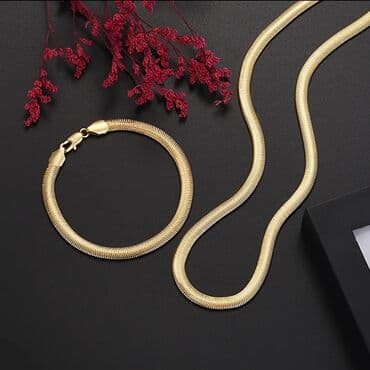 Bracelets: Set: Bracelet, Necklace, Material: Silver, Gold — 1