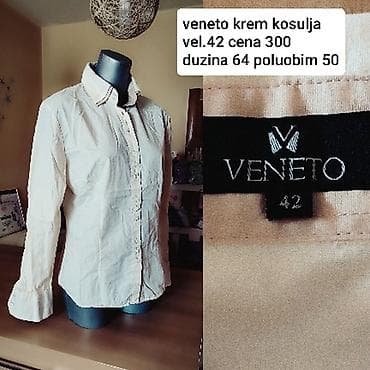 Ženska obuća: Krem košulja brenda Veneto, veličine 42. Izrađena je od 100% pamuka — 1