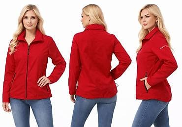 Men's Clothing: Ženska crvena jakna – lagana svakodnevna jakna sa rajsferšlusom - — 1