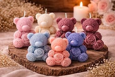 Dekorativne sveće – meda sa ružama - Ručno izlivena sveća u obliku